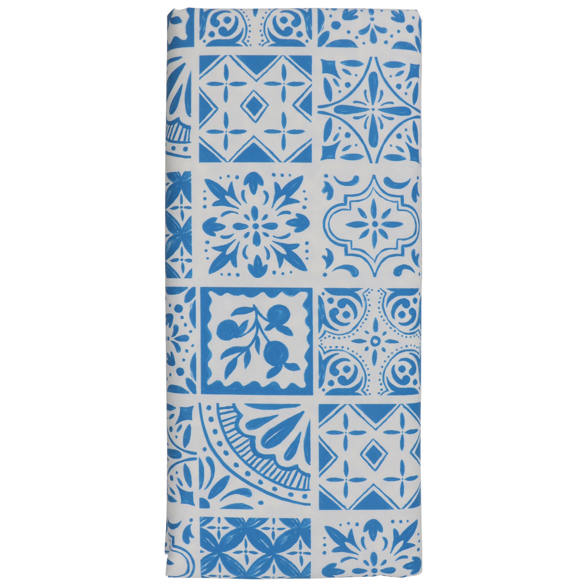 slide 3 of 4, 52" X 70" Blue Tile Citrus Kitchen Tablecloth By Celebrate It, 52 in x 70 in