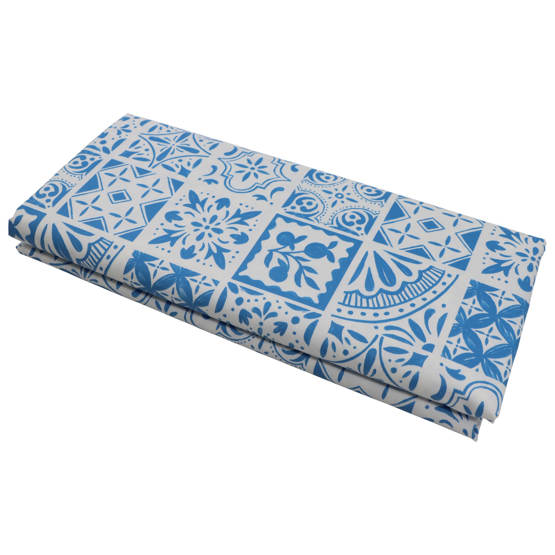 slide 2 of 4, 52" X 70" Blue Tile Citrus Kitchen Tablecloth By Celebrate It, 52 in x 70 in