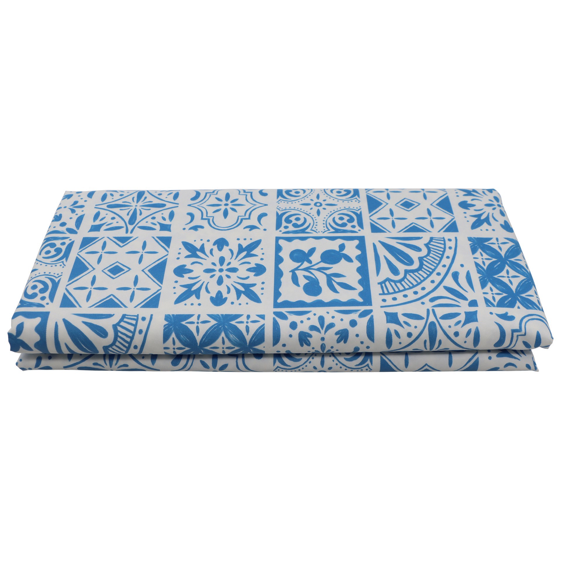 slide 4 of 4, 52" X 70" Blue Tile Citrus Kitchen Tablecloth By Celebrate It, 52 in x 70 in