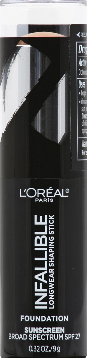 slide 5 of 6, L'Oréal Paris Infallible Longwear Foundation Shaping Stick Tan, 0.32 oz