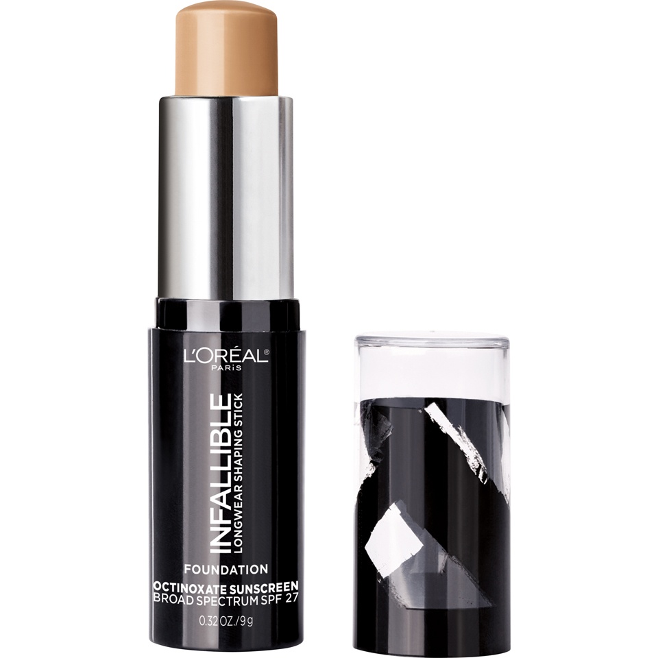 slide 1 of 6, L'Oréal Paris Infallible Longwear Foundation Shaping Stick Tan, 0.32 oz