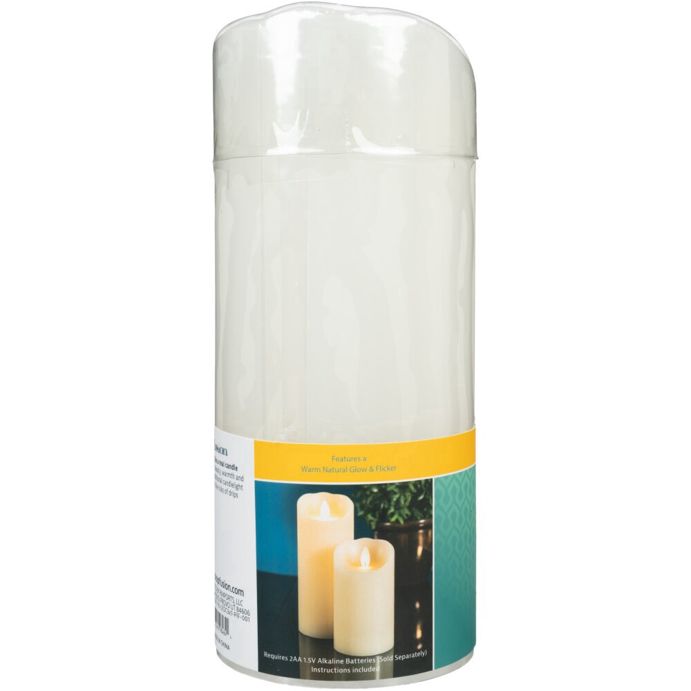 slide 2 of 5, Sterno Home Iflicker Pillar Flameless Candle - White, 3 in x 7 in