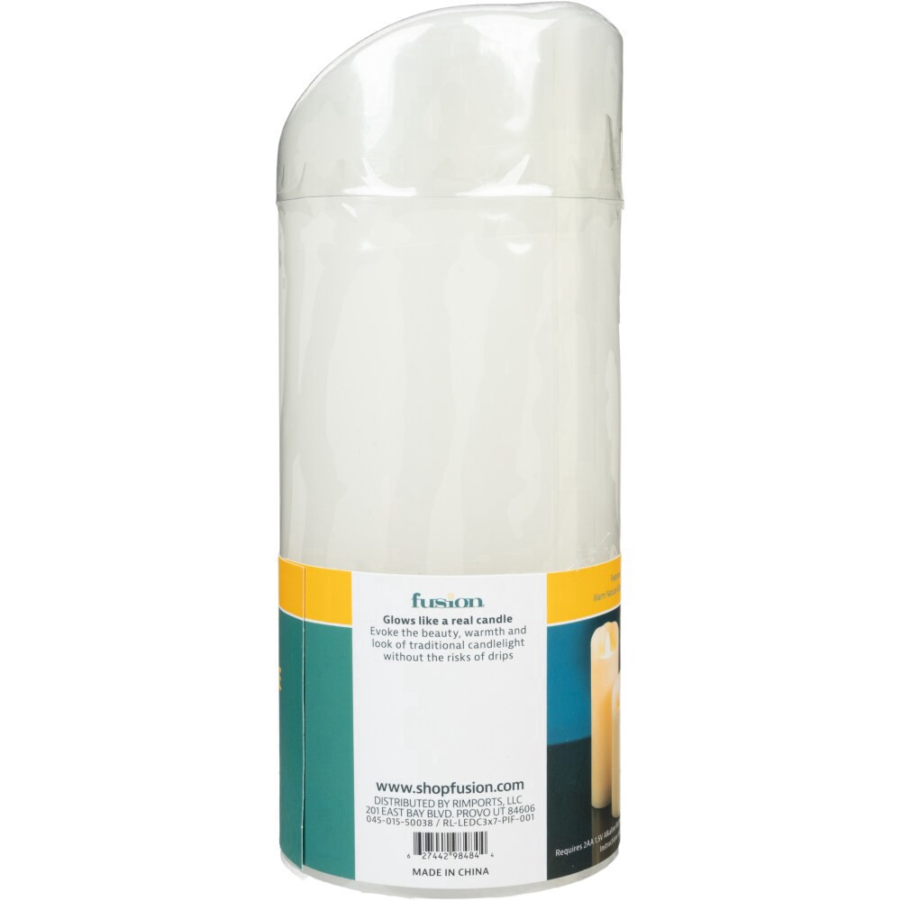 slide 4 of 5, Sterno Home Iflicker Pillar Flameless Candle - White, 3 in x 7 in