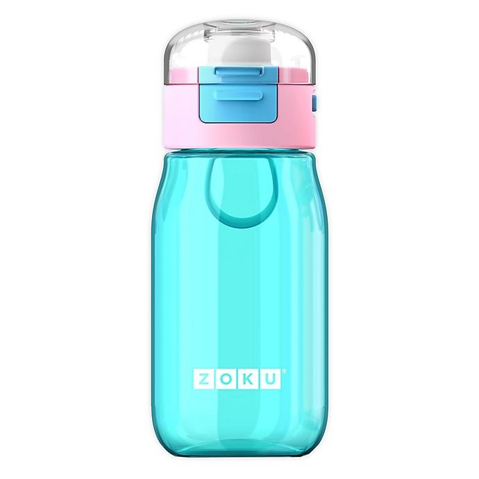 slide 1 of 2, Zoku Flip Gulp Water Bottle - Teal, 16 oz
