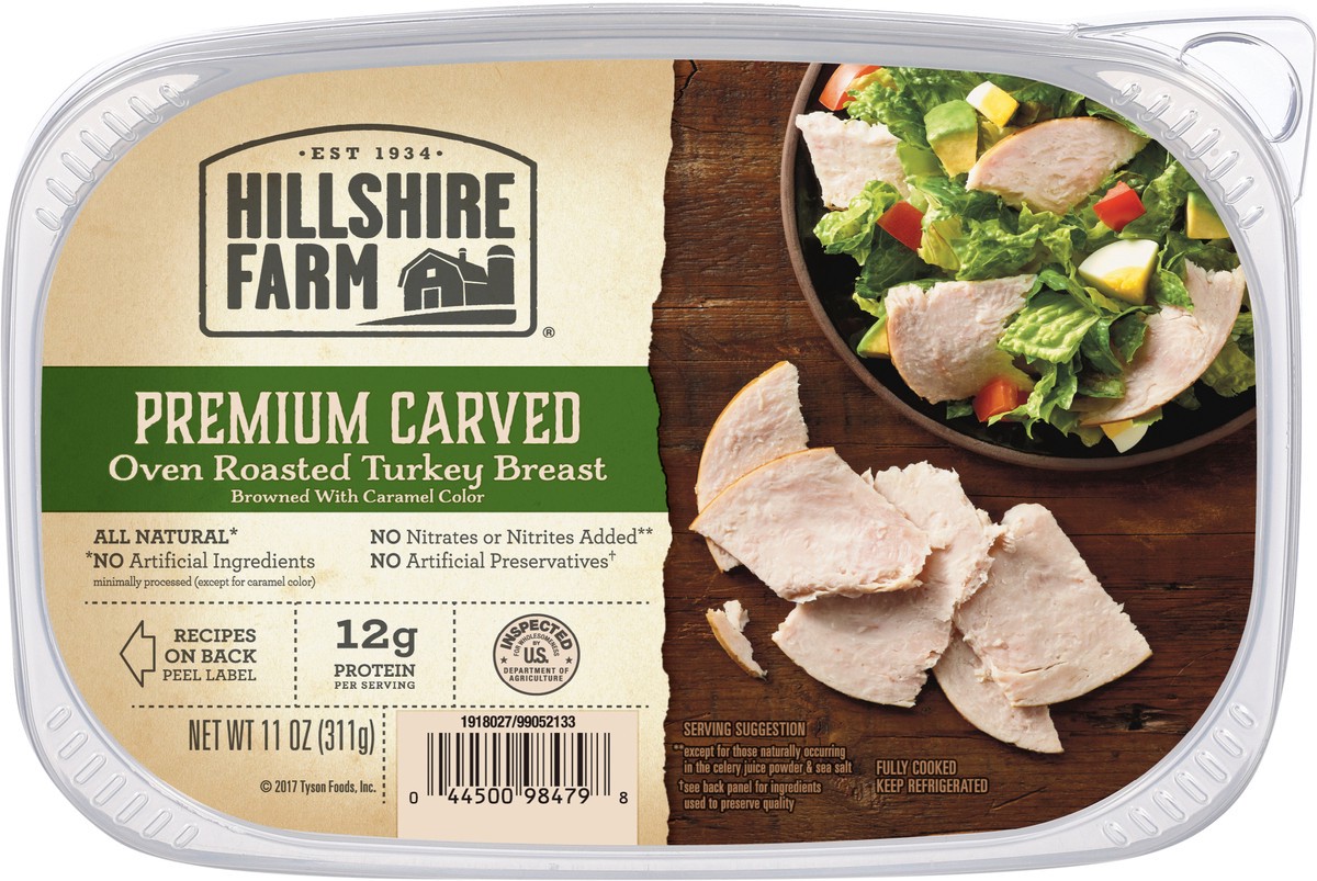 slide 6 of 8, Hillshire Farm Premium Carved Oven Roasted Turkey Breast, 11 oz