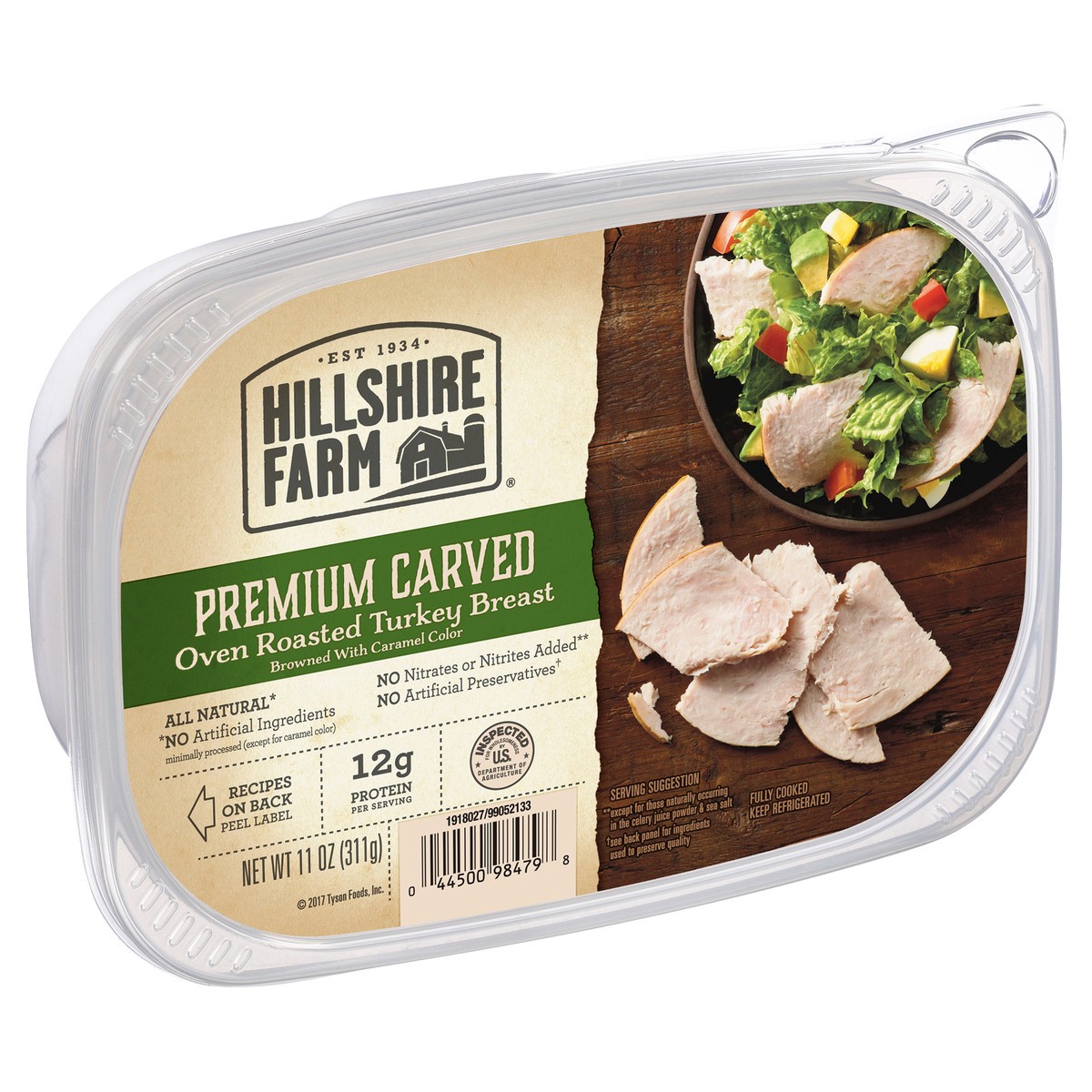 slide 1 of 8, Hillshire Farm Premium Carved Deli Lunch Meat, Oven Roasted Turkey Breast, 11 oz, 11 oz
