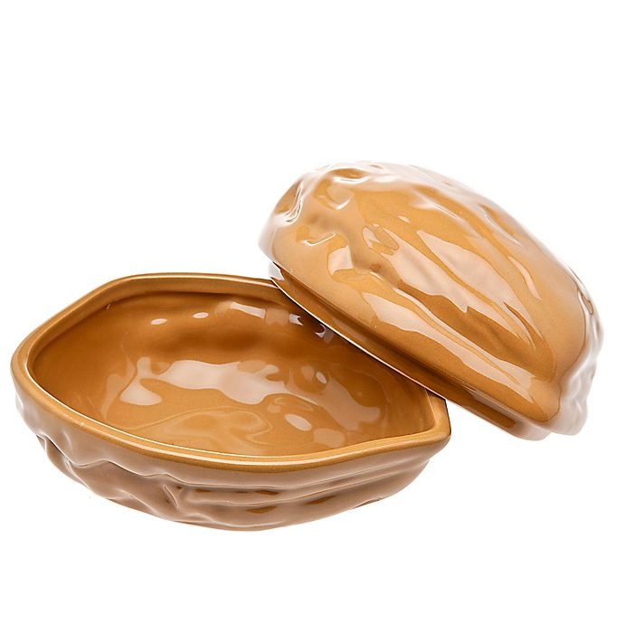 slide 2 of 2, Godinger Porcelain Walnut Covered Dish, 1 ct