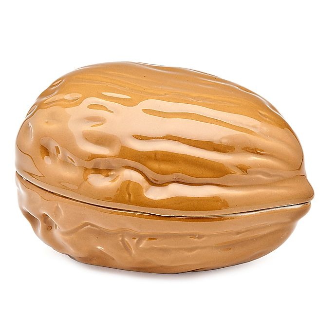 slide 1 of 2, Godinger Porcelain Walnut Covered Dish, 1 ct