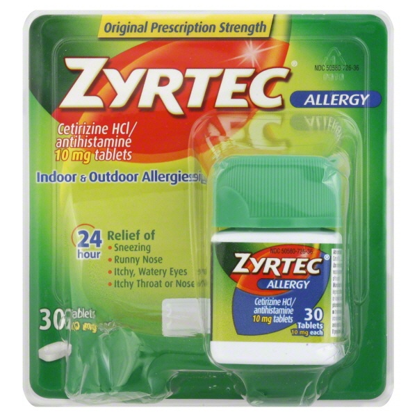 slide 1 of 1, Zyrtec Liquid Gels Allergy Relief Tablets 10MG, 30 ct