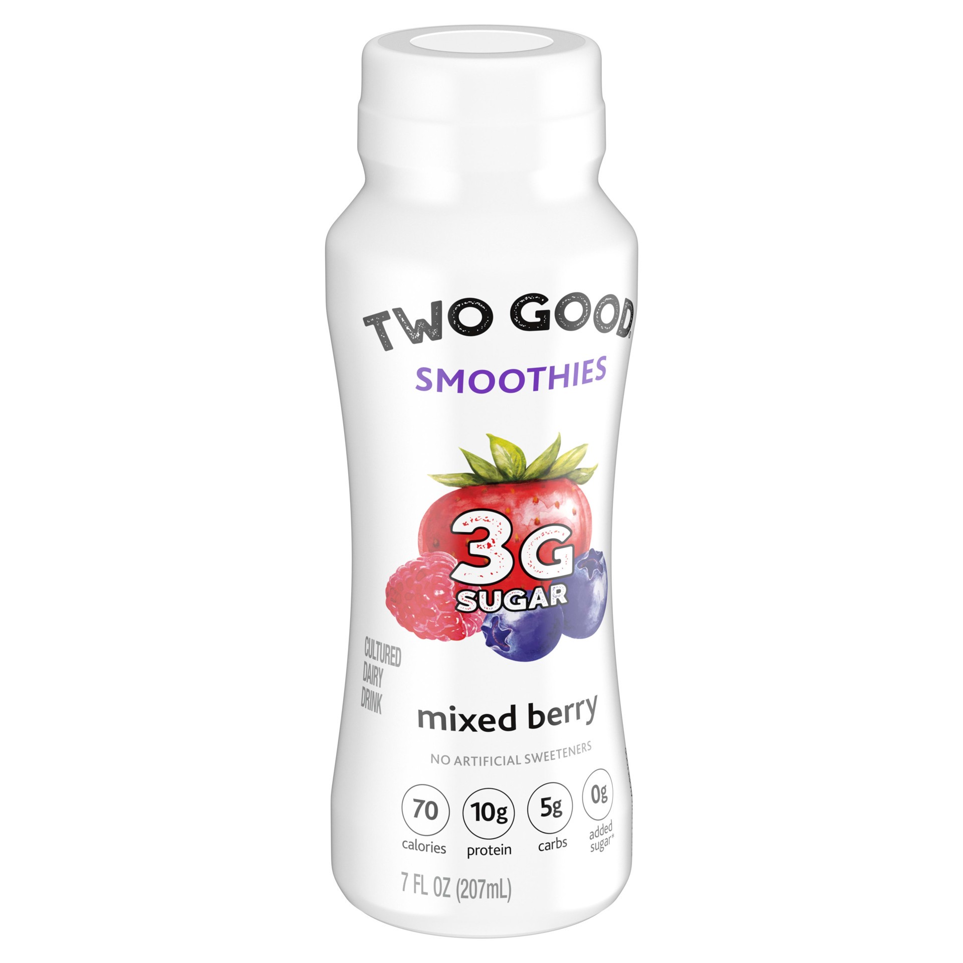 slide 4 of 5, Too Good & Co. Mixed Berry Smoothie, Yogurt-Cultured Dairy Drink, Lower Sugar, 7 FL OZ Bottle, 7 fl oz