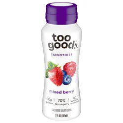 Too Good & Co. Mixed Berry Smoothie, Yogurt-Cultured Dairy Drink, Lower Sugar, 7 FL OZ Bottle
