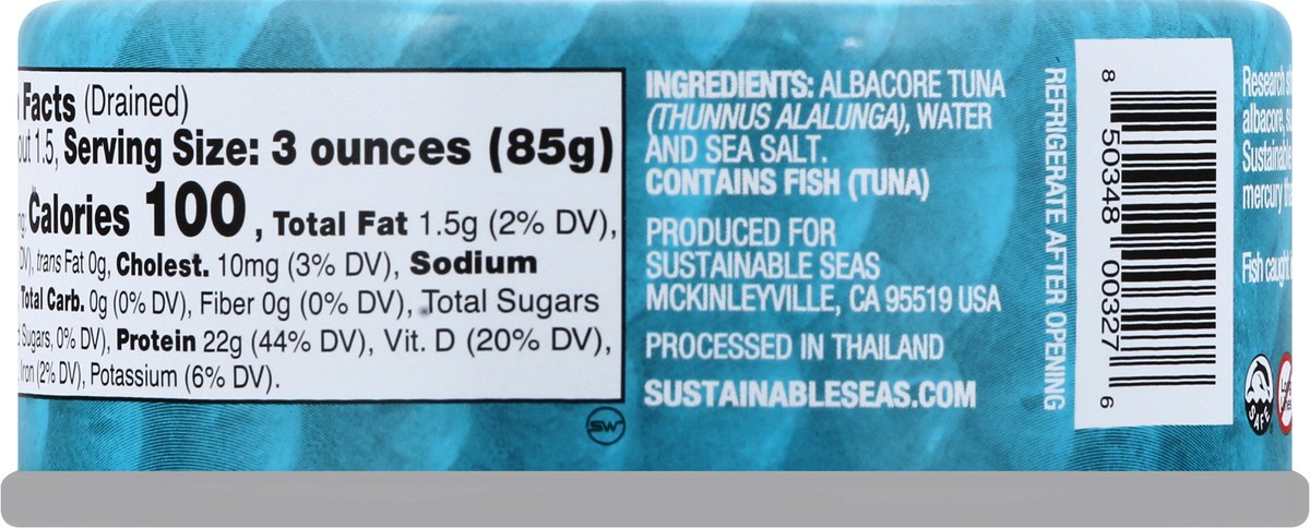 slide 3 of 7, Sustainable Seas Chunk Albacore Tuna In Water, 5 oz