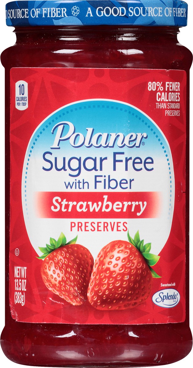 slide 3 of 7, Polaner Sugar Free with Fiber Strawberry Preserves 13.5 oz, 13.5 oz