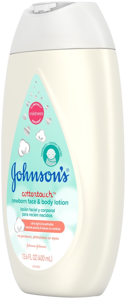 slide 3 of 6, Johnson's Cotton Touch Newborn Face And Body Lotion, 13.6 fl oz