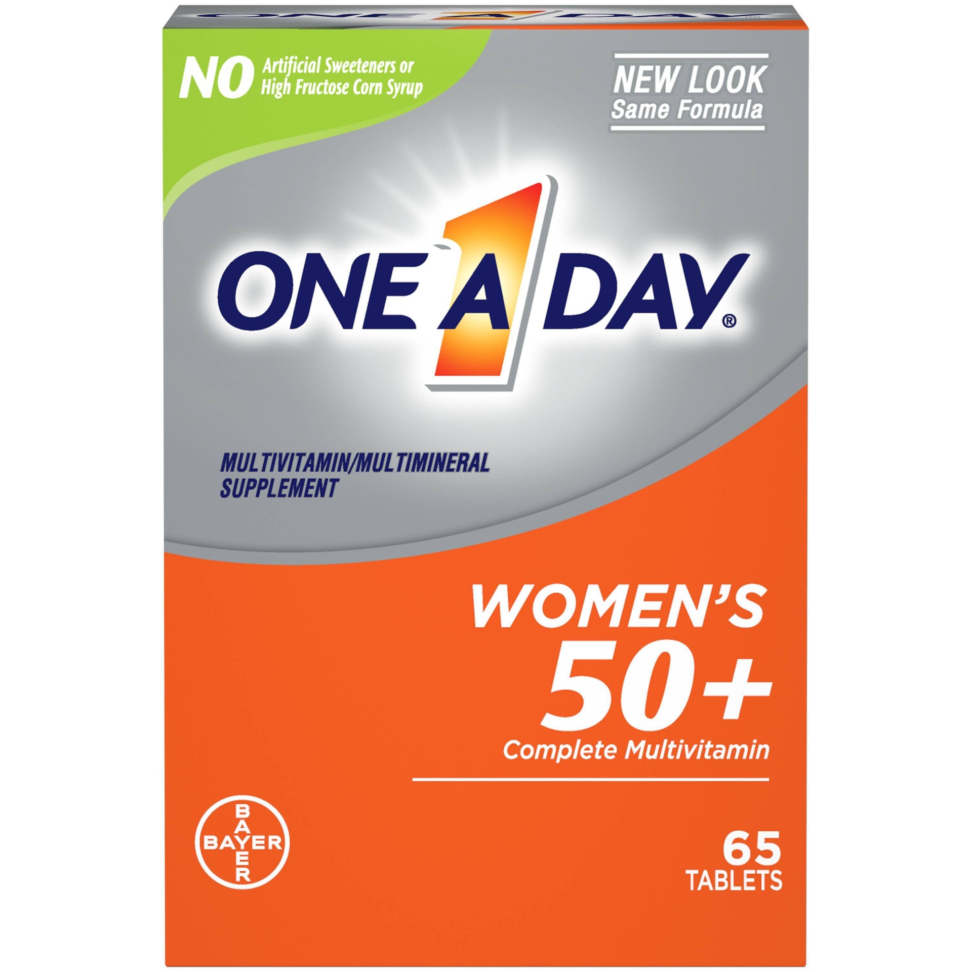 slide 1 of 7, One A Day Women's 50+ Health Advantage Multivitamin / Multimineral Dietary Supplement Tablets, 65 ct