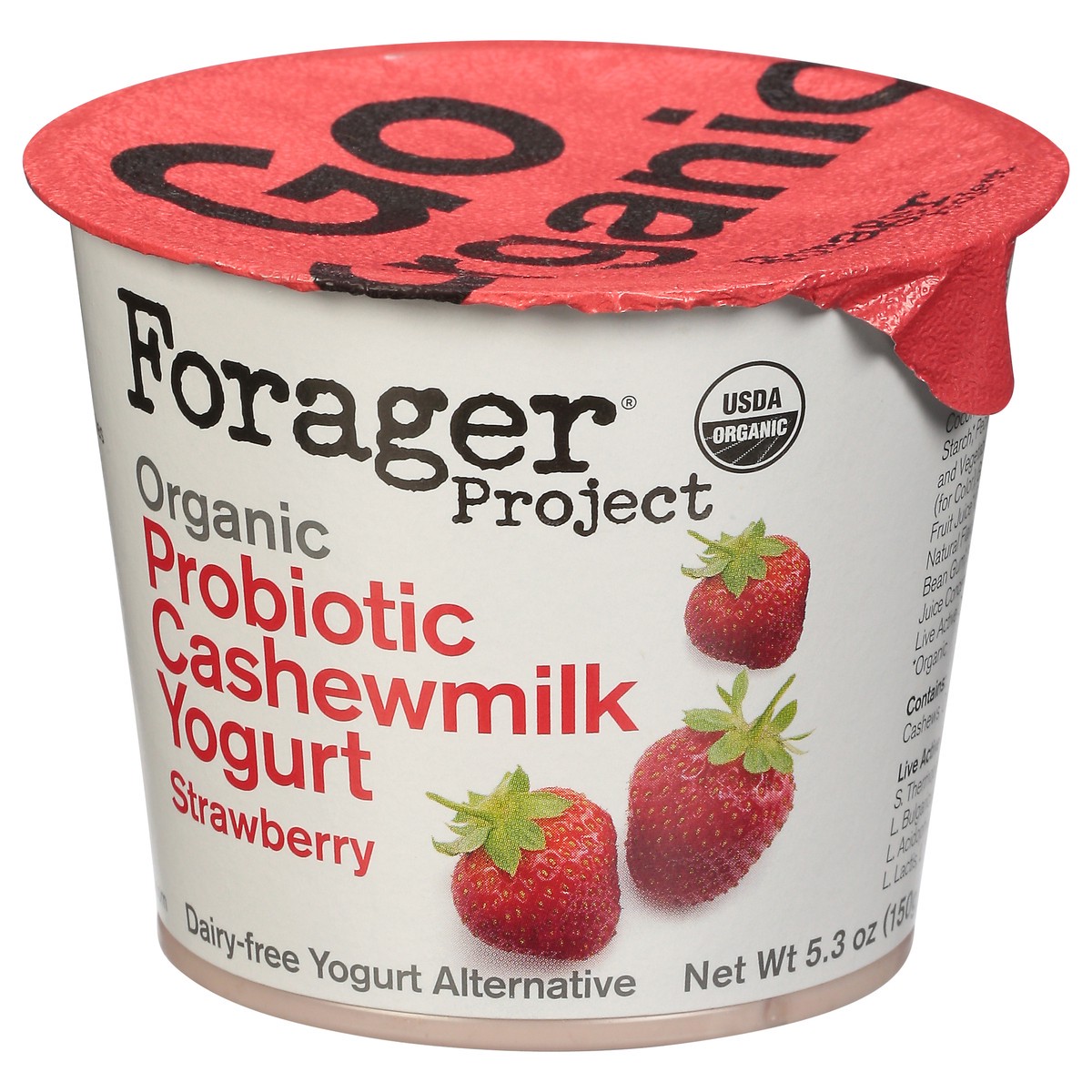 slide 4 of 9, Forager Project Dairy-Free Organic Probiotic Strawberry Cashewmilk Yogurt 5.3 oz, 5.3 oz