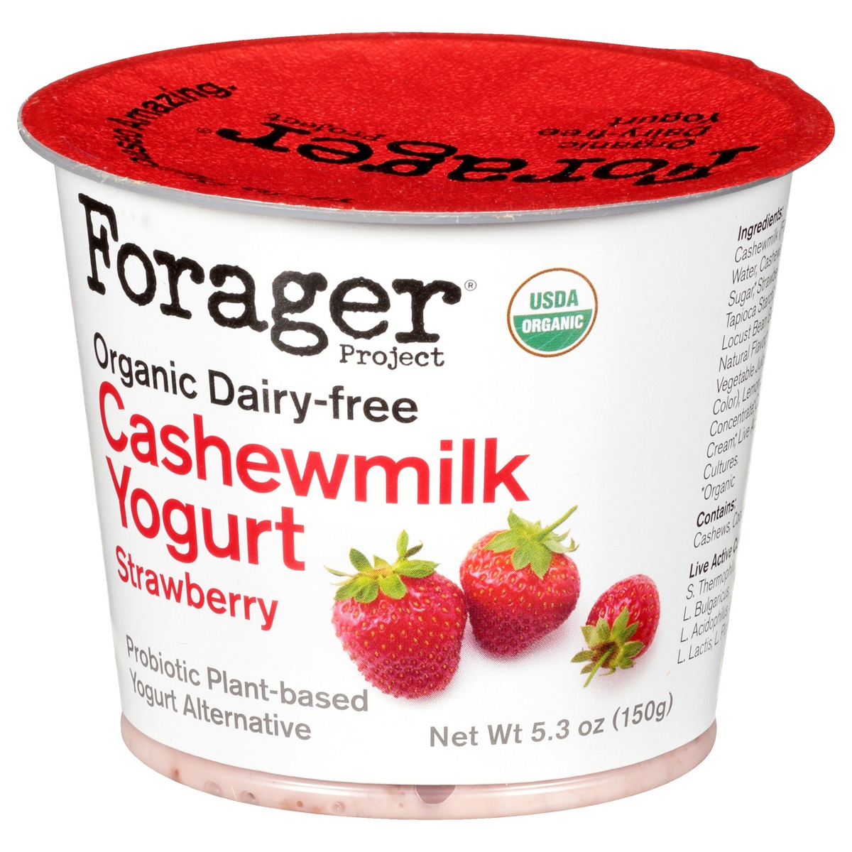 slide 3 of 10, Forager Project Cashewgurt Strawberry Dairy-Free, 5.3 oz