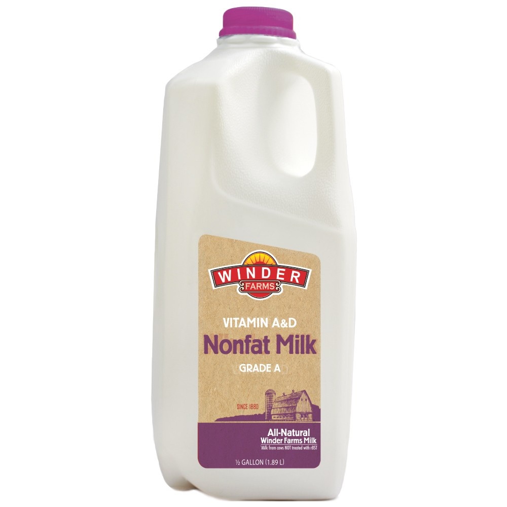 slide 1 of 1, Winder Farms Skim Milk - 0.5gal, 1/2 gal