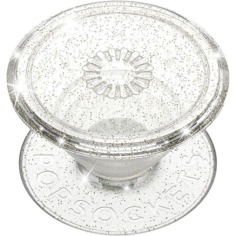 slide 1 of 5, PopSockets PopGrip Cell Phone Grip & Stand - Clear Silver Glitter, 1 ct