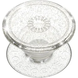 PopSockets PopGrip Cell Phone Grip & Stand - Clear Silver Glitter