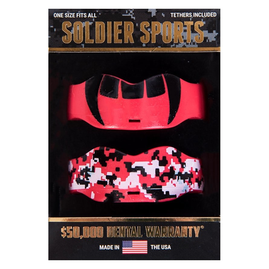 slide 1 of 2, Soldier Sports Boil and Bite Mouthguards - Red, 2 ct