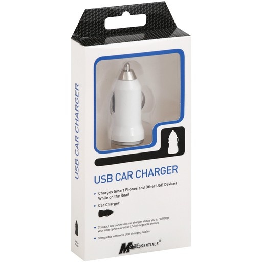 slide 1 of 5, ONE Port Usb Car Charger White, 1 ct