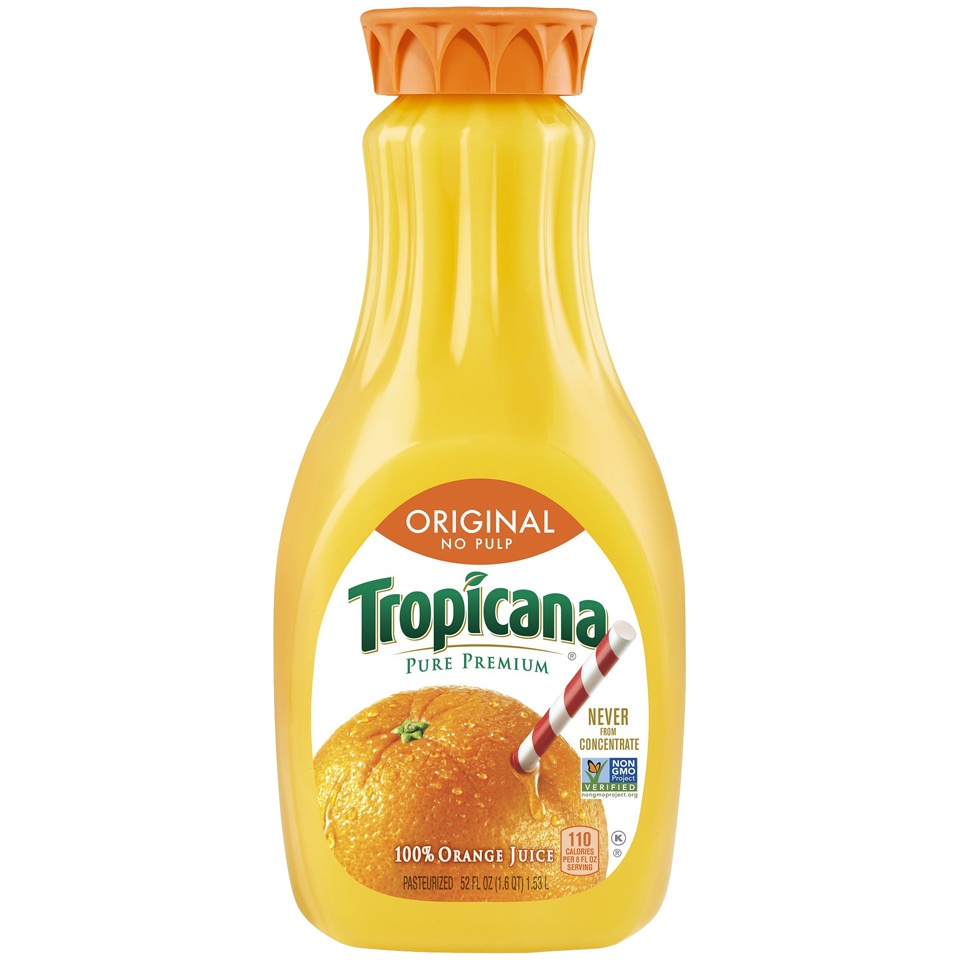 slide 2 of 6, Tropicana Pure Premium 100% Juice Orange Original No Pulp 52 Fl Oz Bottle, 52 fl oz