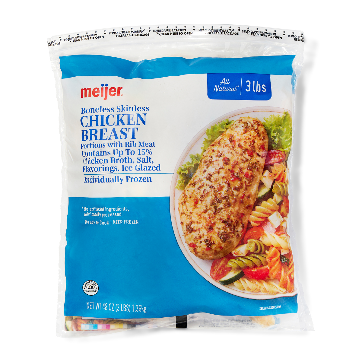 slide 1 of 17, Meijer Frozen Chicken Breasts, 48 oz, 48 oz