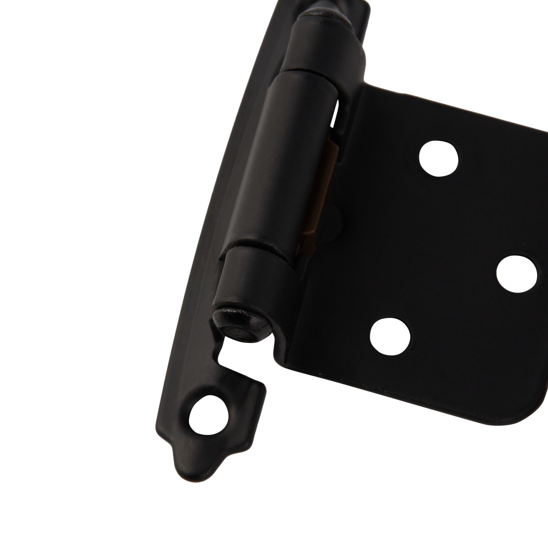 slide 2 of 6, RELIABILT 200-Degree Adjustable Overlay Overlay Surface Self-Closing Matte black Cabinet Hinge, 1 Pair(s) 2 -Pieces, 1 ct