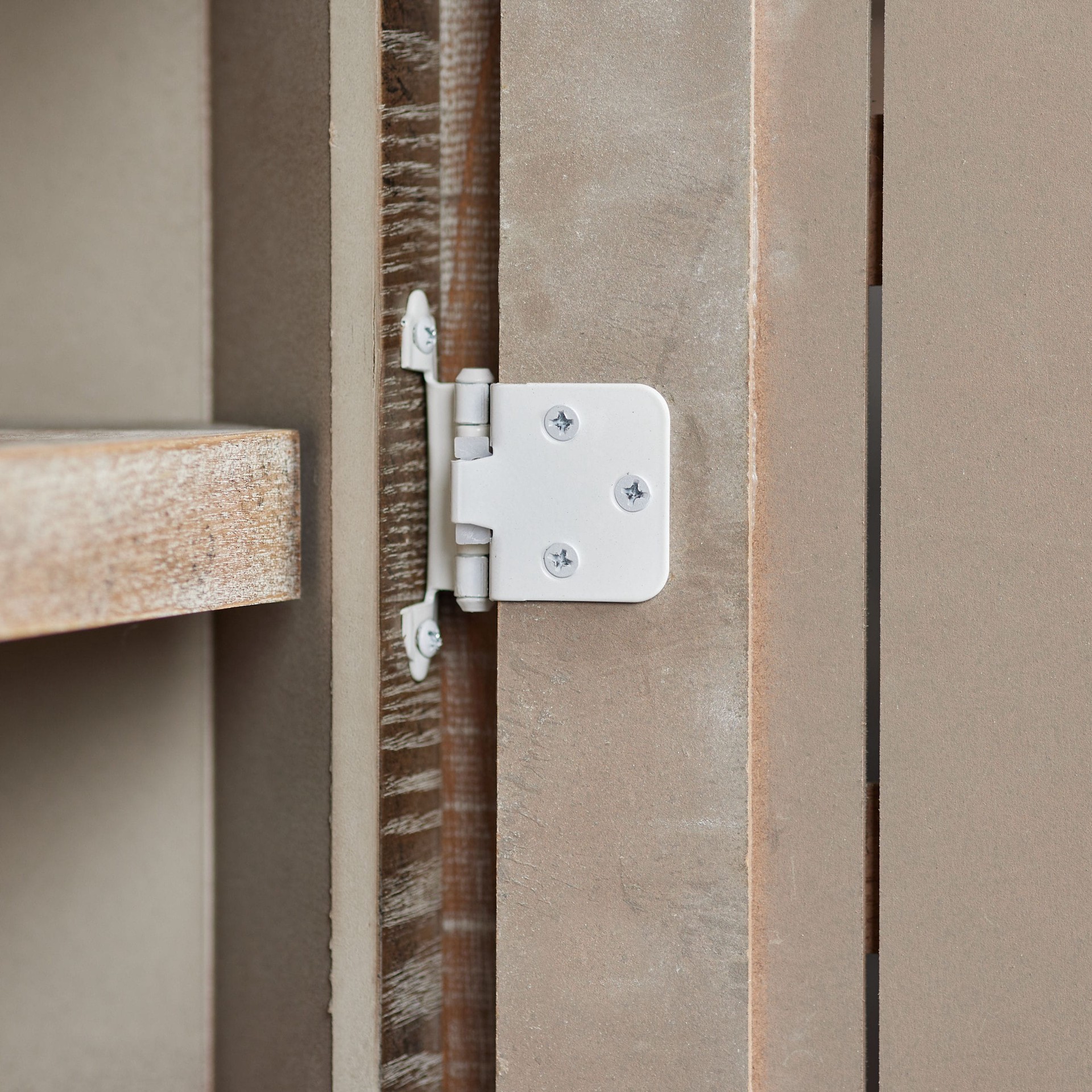 slide 4 of 6, RELIABILT 200-Degree Adjustable Overlay Overlay Surface Self-Closing White Cabinet Hinge, 1 Pair(s) 2 -Pieces, 1 ct