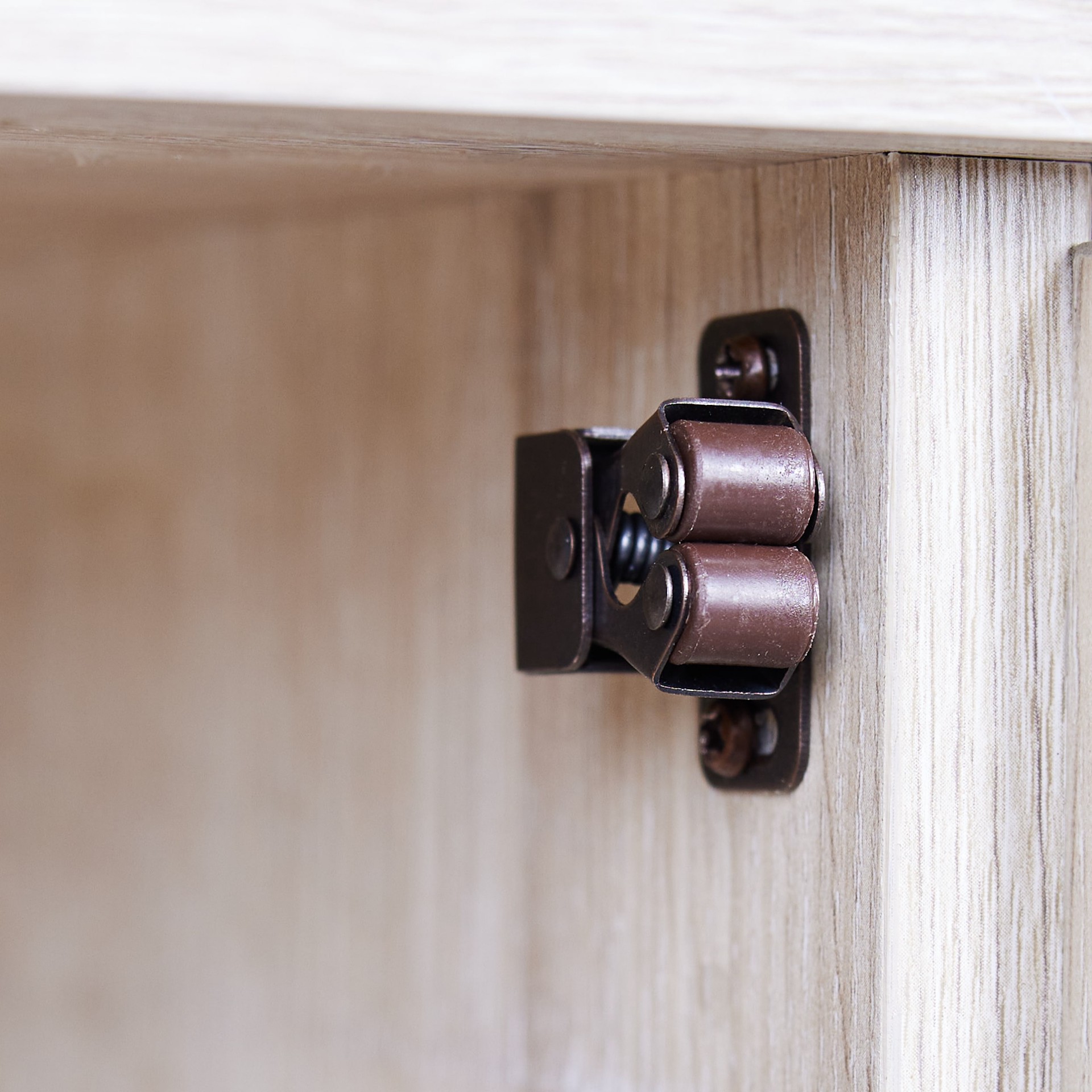 slide 4 of 6, RELIABILT 36-mm Copper Roller catch Cabinet Latch, 1 ct