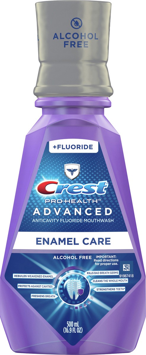 slide 2 of 3, Crest Pro Health Advanced Alcohol Free Anticavity Fluoride Mouthwash Enamel Care Contains CPC (cetylpyridinium chloride) Inactive Ingredient, 500 mL (16.9 fl oz), 16.9 fl oz