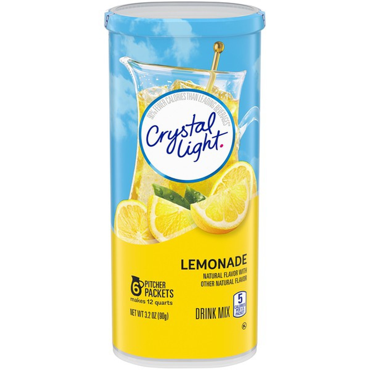 slide 1 of 1, Crystal Light Lemonade Naturally Flavored Powdered Drink Mix, 19.2 oz