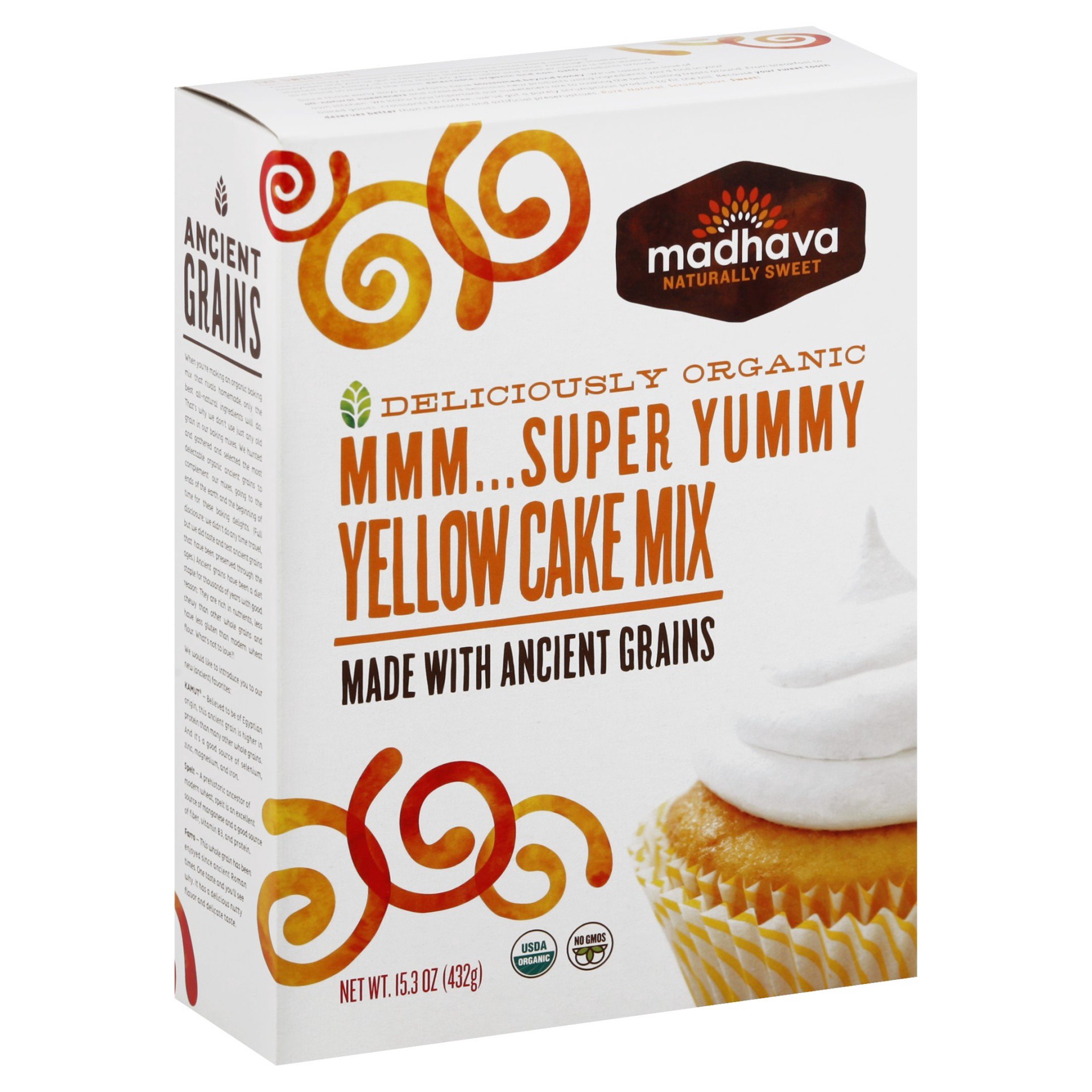 slide 1 of 4, Madhava Organic Yellow Cake Mix, 15.3 oz