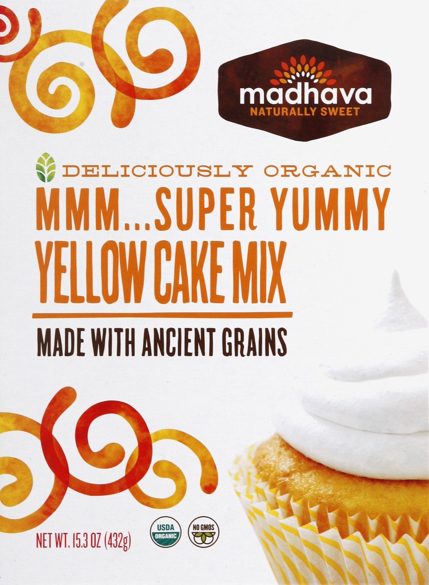 slide 4 of 4, Madhava Organic Yellow Cake Mix, 15.3 oz
