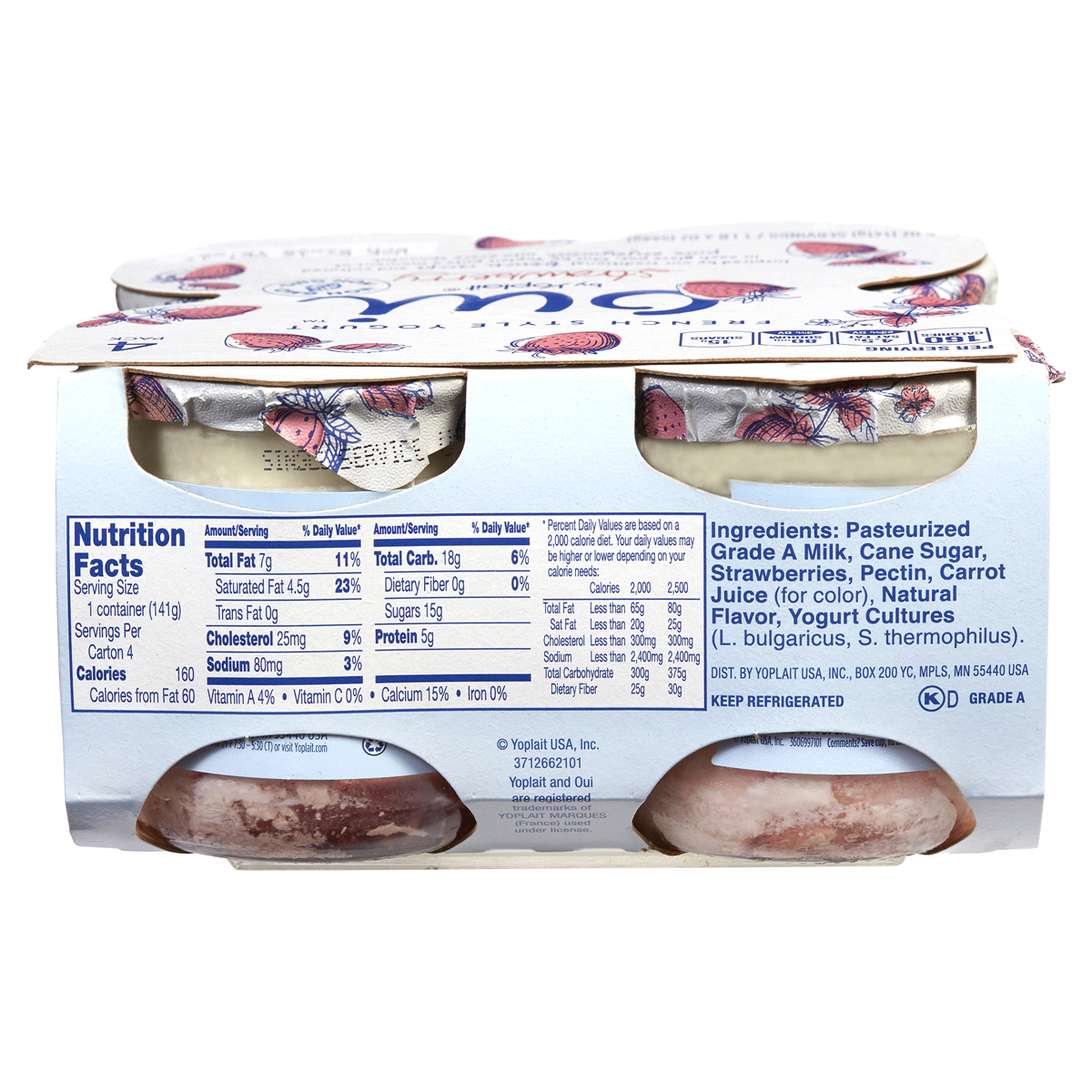 slide 2 of 2, Oui Strawberry French Yogurt, 4 ct; 5 oz