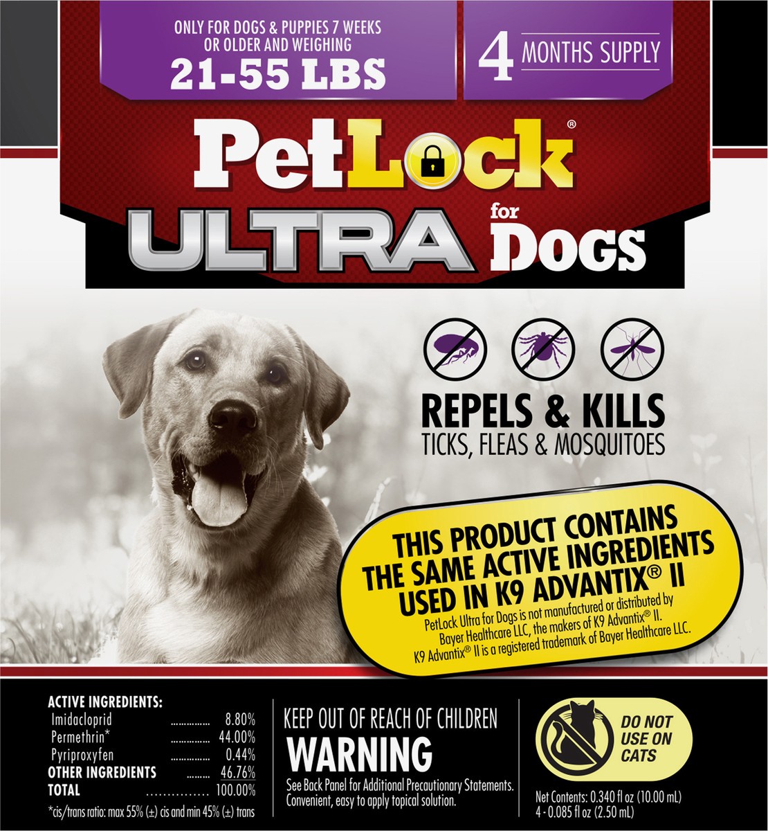 slide 6 of 7, PetLock Pet Lock Ultra F&T Topical Dog Large 4CT, 4 ct