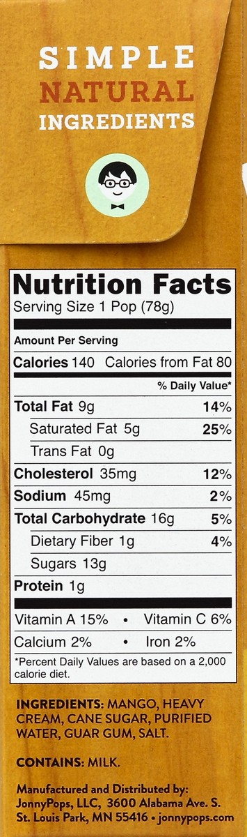 slide 3 of 6, Jonny Pops Mango & Cream Ice Cream Bars, 8.25 oz