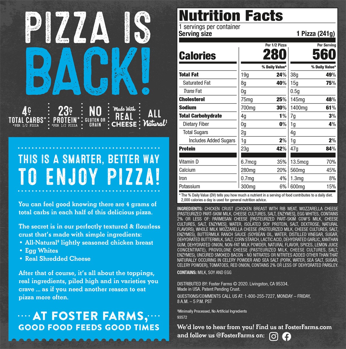 slide 6 of 12, Foster Farms Uncured Bacon Club Smart Crust™ Pizza, 8.5 oz