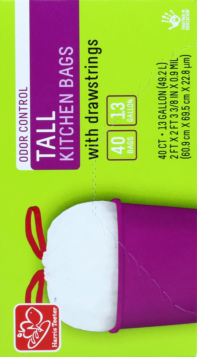 slide 4 of 5, Harris Teeter Draw Tall Kitchn Bg W/Odor, 40 ct