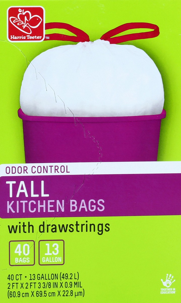 slide 3 of 5, Harris Teeter Draw Tall Kitchn Bg W/Odor, 40 ct