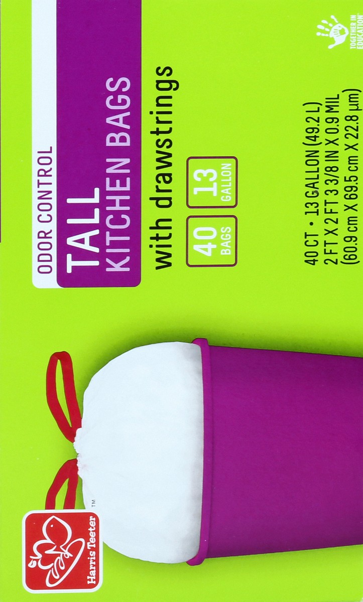 slide 2 of 5, Harris Teeter Draw Tall Kitchn Bg W/Odor, 40 ct