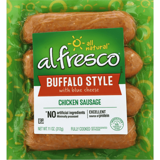 slide 1 of 1, Al Fresco Buffalo Style Chicken Sausage, 11 oz