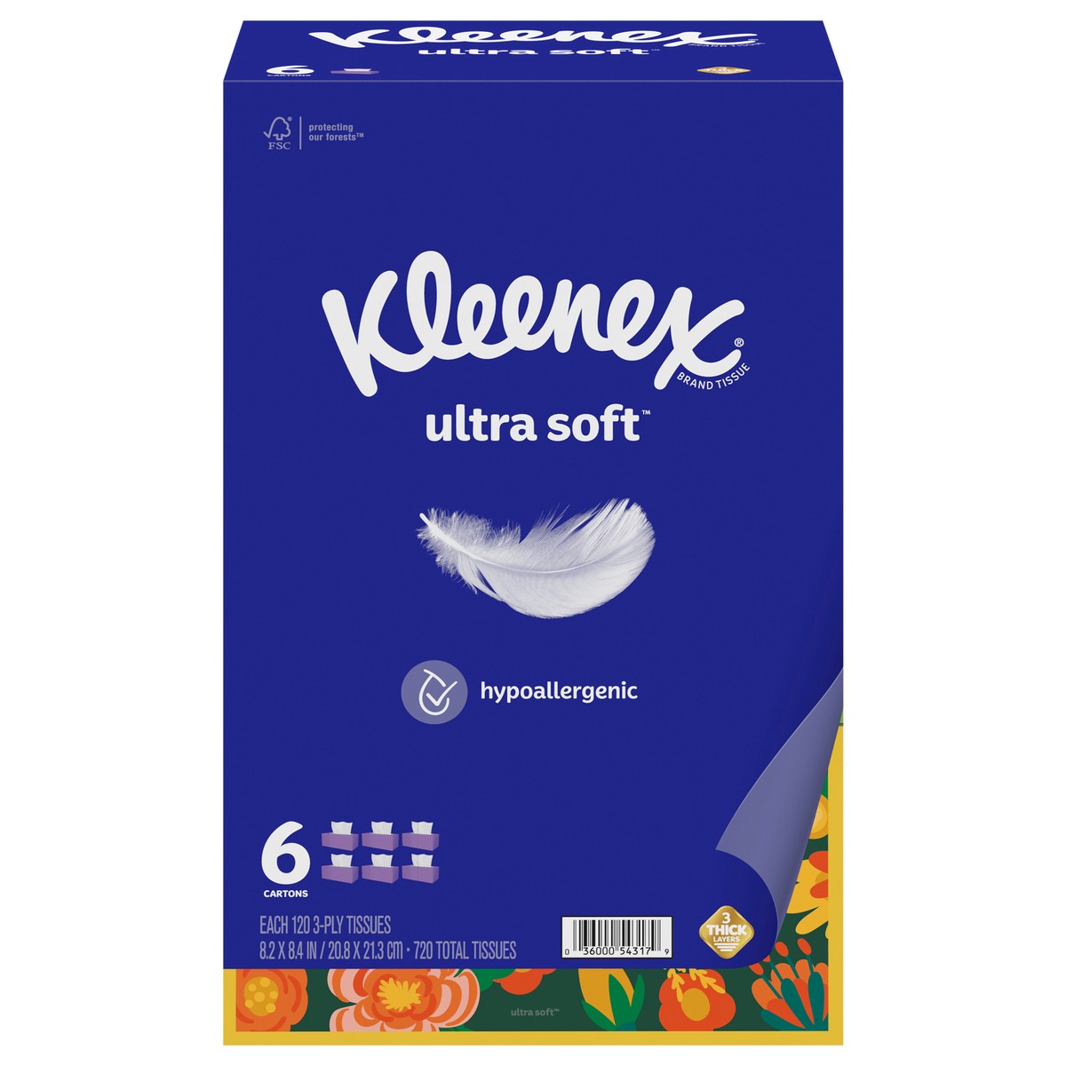 slide 1 of 5, Kleenex Ultra Soft 3-Ply Facial Tissue - 6pk/120ct, 6 ct