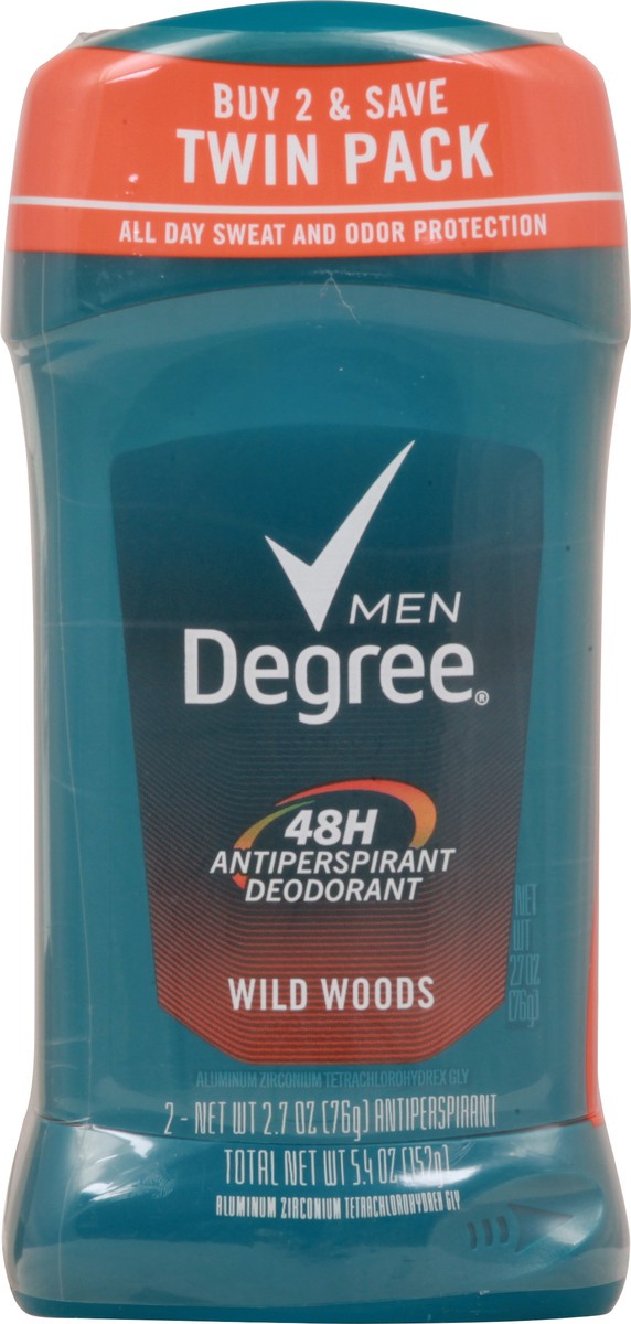 slide 1 of 16, Degree Twin Pack Wild Woods Antiperspirant Deodorant 2-2.7 oz Tubes, 2 ct