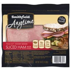 Smithfield Anytime Favorites Thick Cut Hickory Smoked Sliced Ham 24 oz