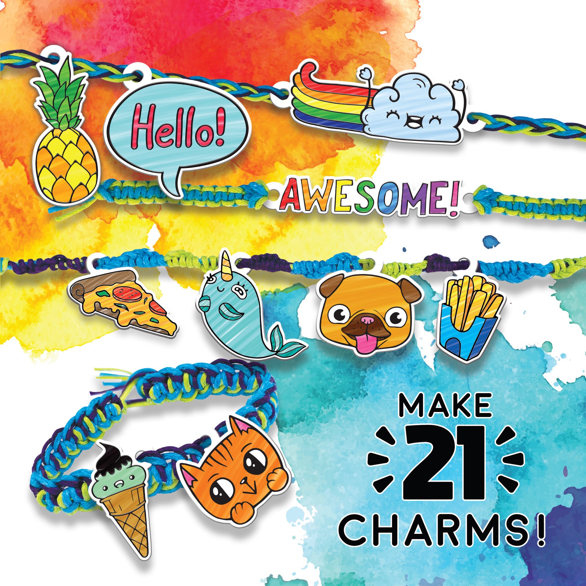 slide 3 of 6, Color Zone Create Your Own Shrink Art Jewelry, 3 skeins of colored cording