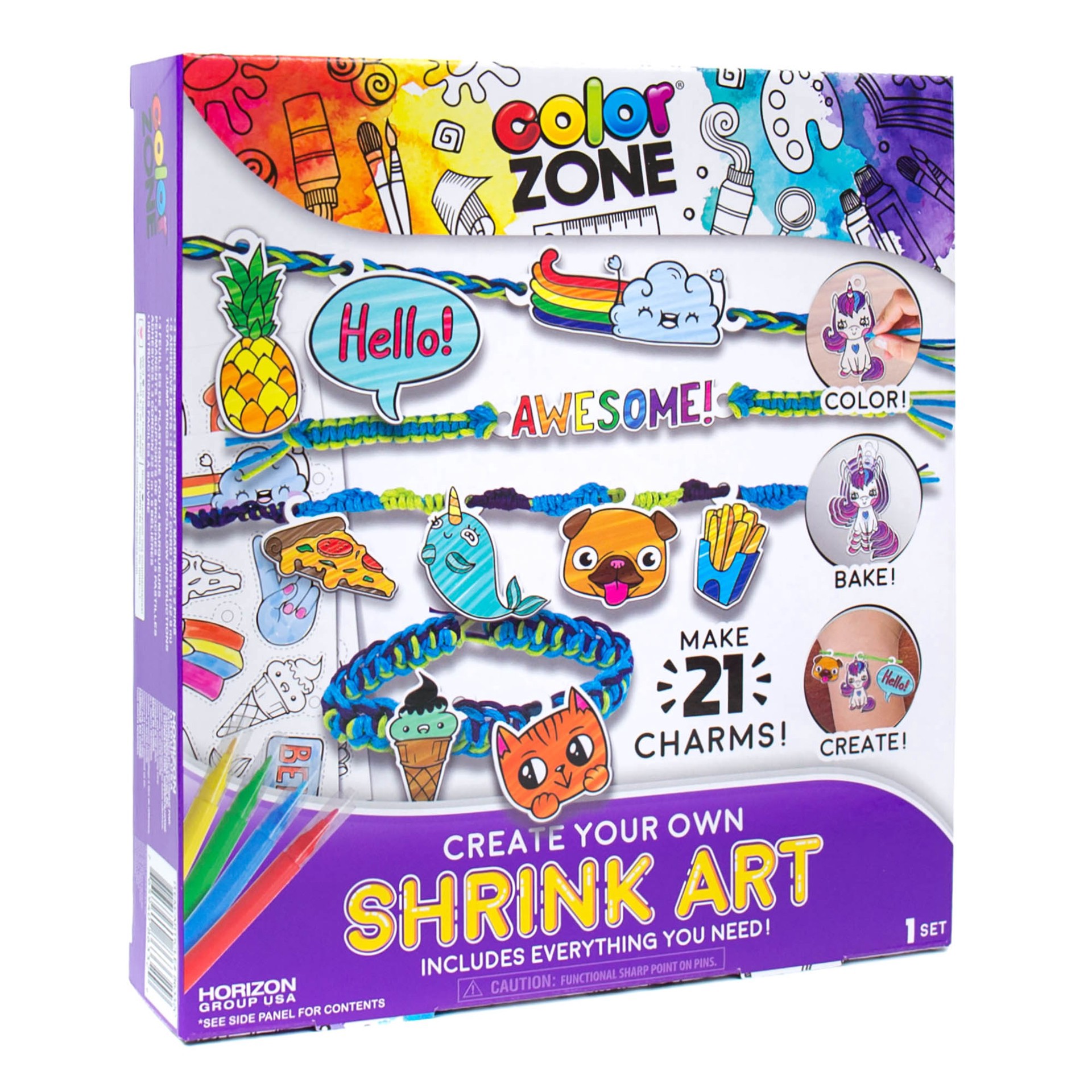 slide 6 of 6, Color Zone Create Your Own Shrink Art Jewelry, 3 skeins of colored cording