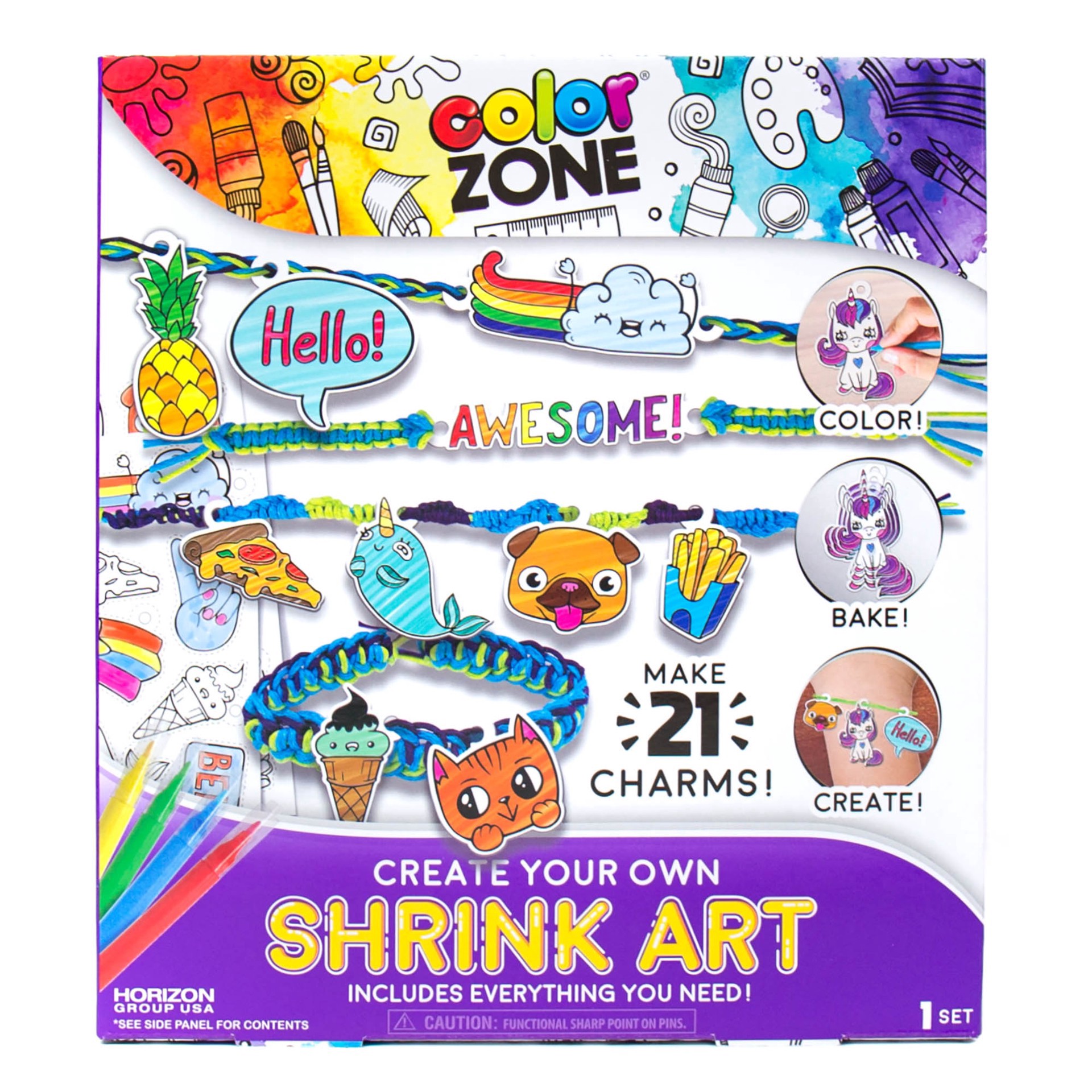 slide 5 of 6, Color Zone Create Your Own Shrink Art Jewelry, 3 skeins of colored cording