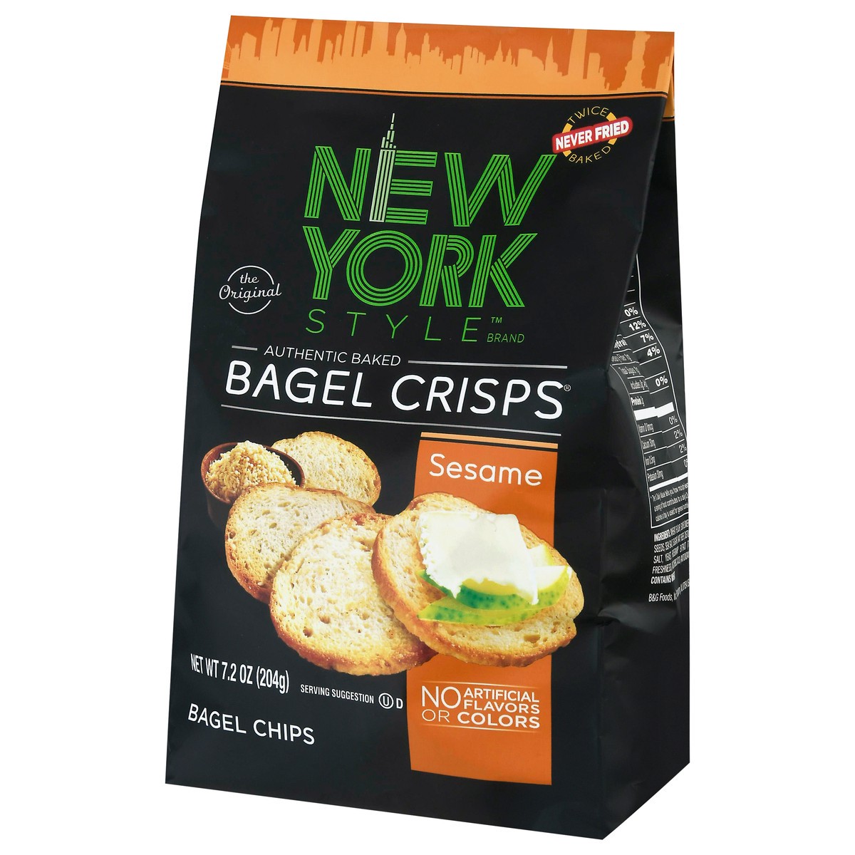 slide 2 of 14, New York Style Authentic Baked Sesame Bagel Crisps 7.2 oz, 6 oz